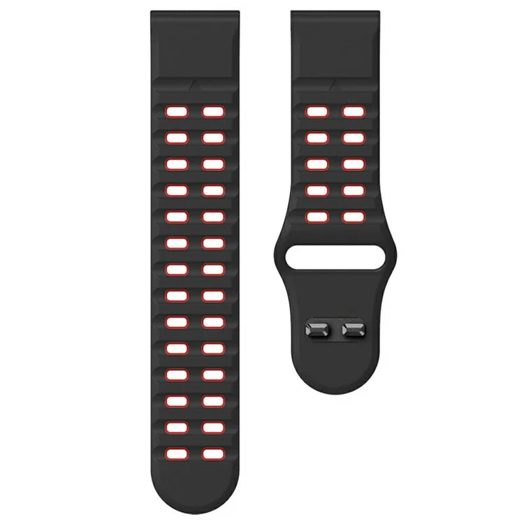 For Garmin Fenix 8 47mm / Fenix E 47mm Silicone Watchband Quick Release Buckle Dual Color Watch Strap
