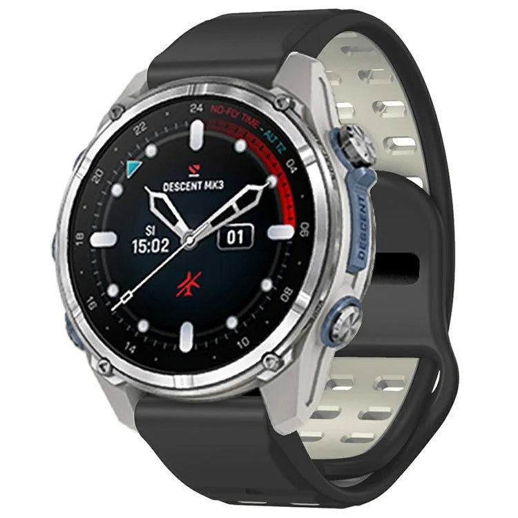 For Garmin Fenix 8 47mm / Fenix E 47mm Silicone Watchband Quick Release Buckle Dual Color Watch Strap
