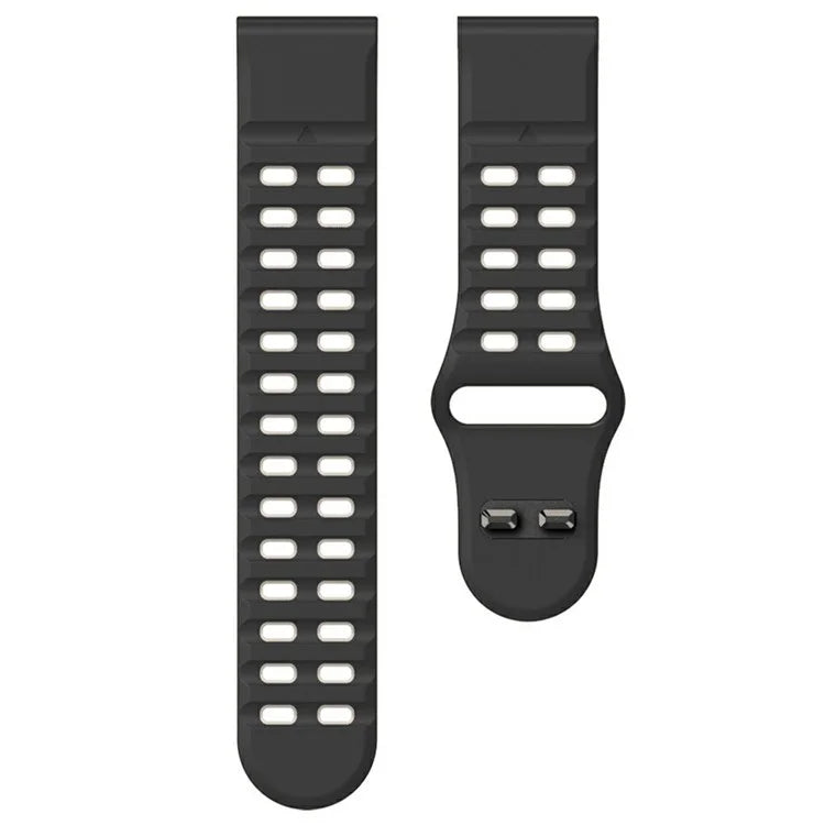 For Garmin Fenix 8 47mm / Fenix E 47mm Silicone Watchband Quick Release Buckle Dual Color Watch Strap