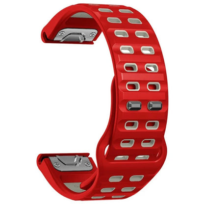 For Garmin Fenix 8 47mm / Fenix E 47mm Silicone Watchband Quick Release Buckle Dual Color Watch Strap