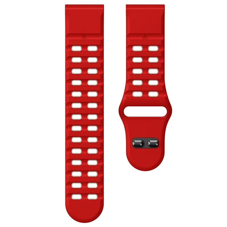For Garmin Fenix 8 47mm / Fenix E 47mm Silicone Watchband Quick Release Buckle Dual Color Watch Strap