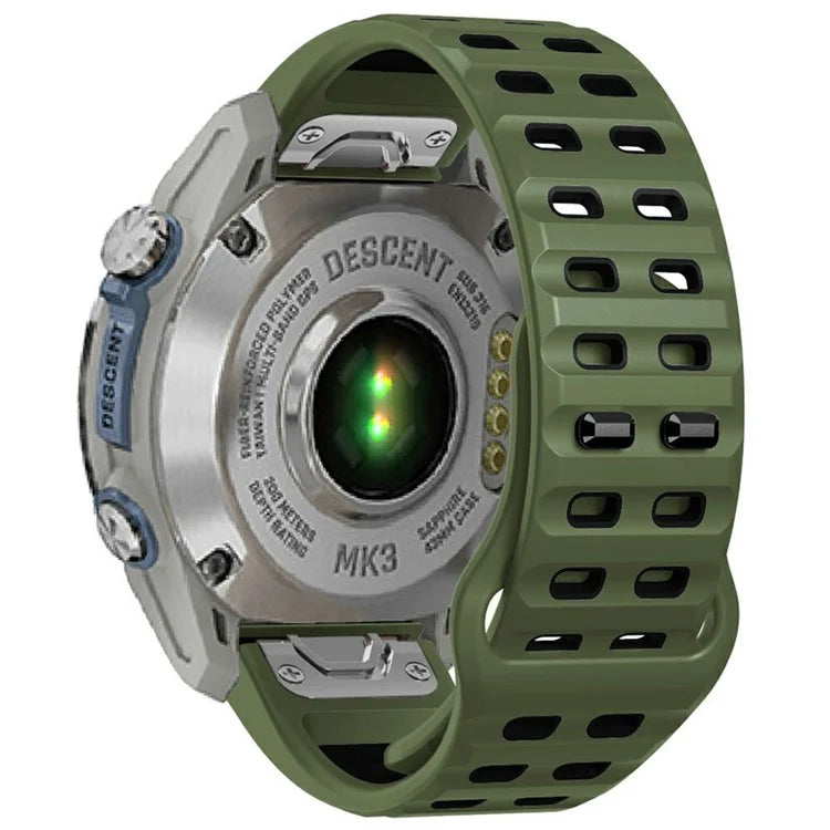 For Garmin Fenix 8 47mm / Fenix E 47mm Silicone Watchband Quick Release Buckle Dual Color Watch Strap