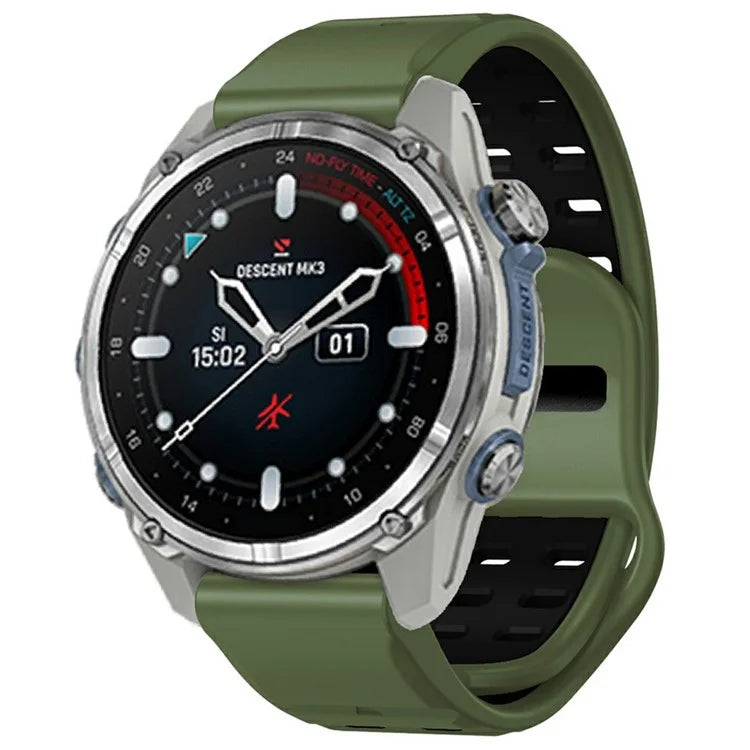 For Garmin Fenix 8 47mm / Fenix E 47mm Silicone Watchband Quick Release Buckle Dual Color Watch Strap