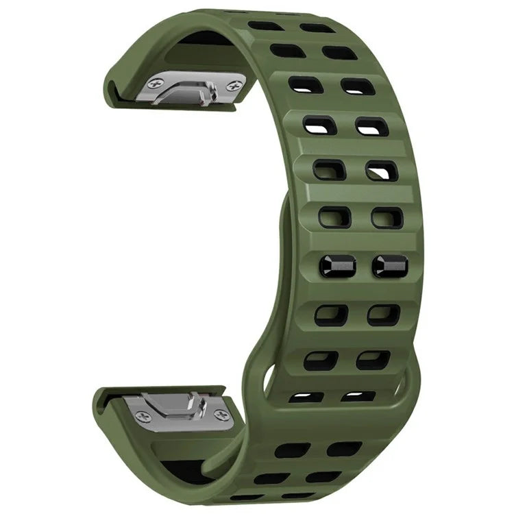 For Garmin Fenix 8 47mm / Fenix E 47mm Silicone Watchband Quick Release Buckle Dual Color Watch Strap