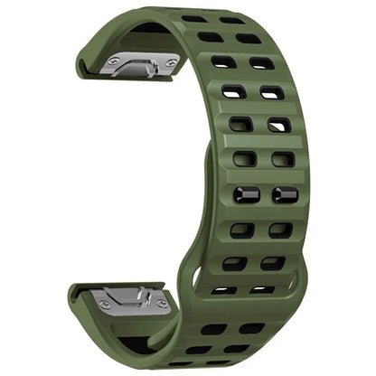 For Garmin Fenix 8 47mm / Fenix E 47mm Silicone Watchband Quick Release Buckle Dual Color Watch Strap
