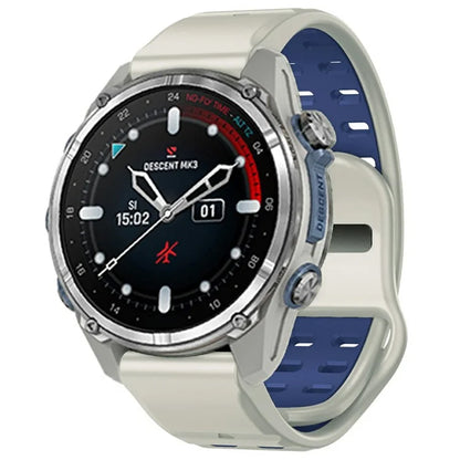 For Garmin Fenix 8 47mm / Fenix E 47mm Silicone Watchband Quick Release Buckle Dual Color Watch Strap
