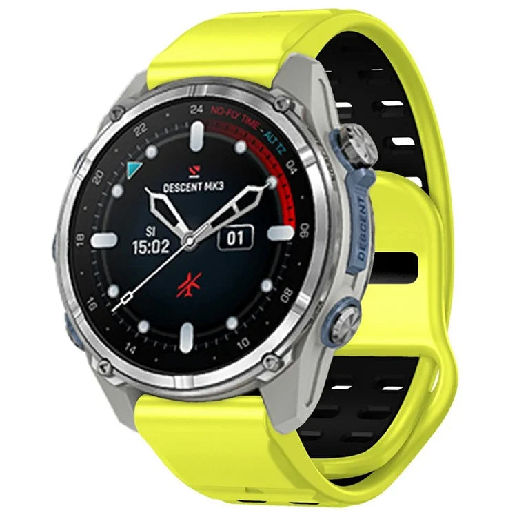 For Garmin Fenix 8 47mm / Fenix E 47mm Silicone Watchband Quick Release Buckle Dual Color Watch Strap