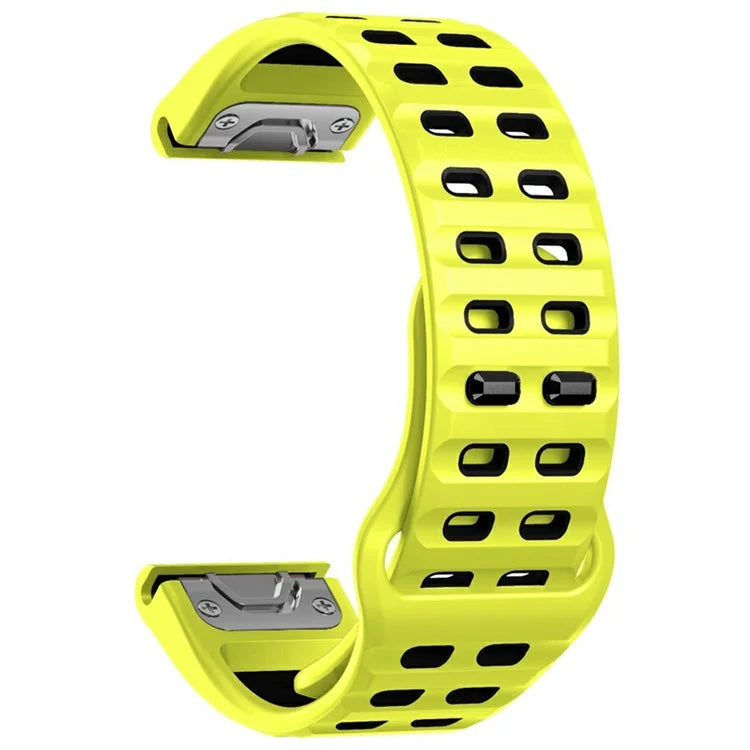 For Garmin Fenix 8 47mm / Fenix E 47mm Silicone Watchband Quick Release Buckle Dual Color Watch Strap