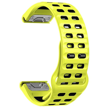 For Garmin Fenix 8 47mm / Fenix E 47mm Silicone Watchband Quick Release Buckle Dual Color Watch Strap
