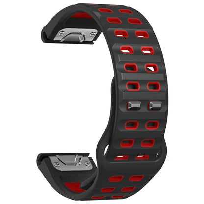 For Garmin Fenix 8 51mm / Enduro 3 / Enduro 2 Silicone Watchband Quick Release Buckle Dual Color Watch Strap