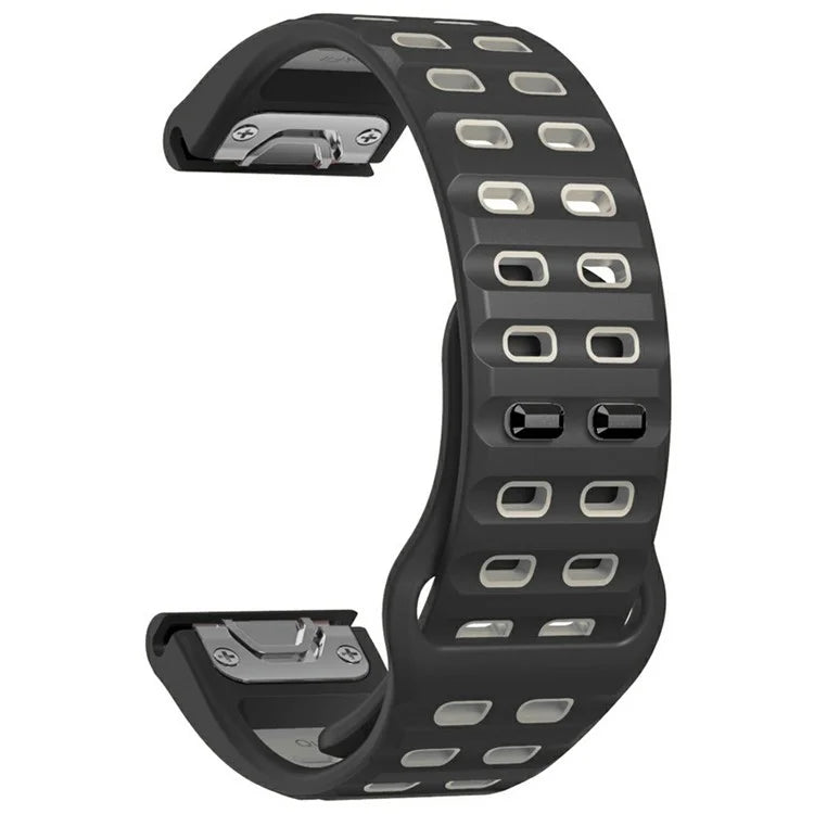 For Garmin Fenix 8 51mm / Enduro 3 / Enduro 2 Silicone Watchband Quick Release Buckle Dual Color Watch Strap