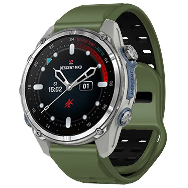 For Garmin Fenix 8 51mm / Enduro 3 / Enduro 2 Silicone Watchband Quick Release Buckle Dual Color Watch Strap