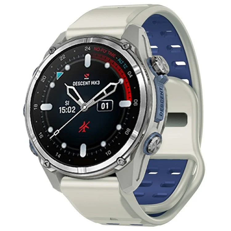 For Garmin Fenix 8 51mm / Enduro 3 / Enduro 2 Silicone Watchband Quick Release Buckle Dual Color Watch Strap