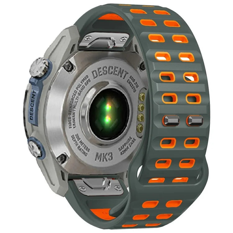 For Garmin Fenix 8 51mm / Enduro 3 / Enduro 2 Silicone Watchband Quick Release Buckle Dual Color Watch Strap
