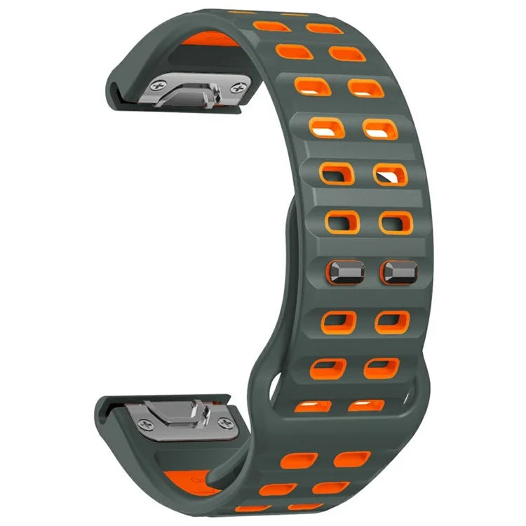 For Garmin Fenix 8 51mm / Enduro 3 / Enduro 2 Silicone Watchband Quick Release Buckle Dual Color Watch Strap
