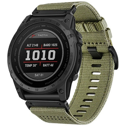 Watchband for Garmin Fenix 8 / Fenix E 47mm / Epix Gen2 / Descent G1 Universal 22mm Quick Release Nylon Canvas Watch Strap