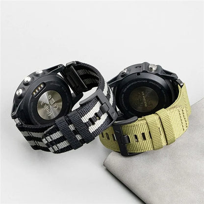 Watchband for Garmin Fenix 8 / Fenix E 47mm / Epix Gen2 / Descent G1 Universal 22mm Quick Release Nylon Canvas Watch Strap