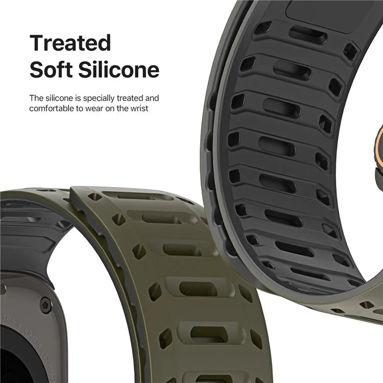 DUX DUCIS For Apple Watch Series 10 46mm / Ultra 2 Ultra 49mm / 9 8 7 45mm / SE (2023) SE (2022) SE 6 5 4 44mm / 3 2 1 42mm Silicone Strap