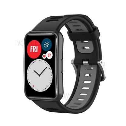 Soft Silicone Dual Color Watch Strap for Huawei Watch Fit