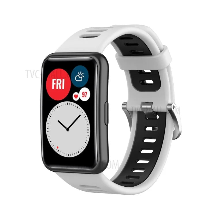 Soft Silicone Dual Color Watch Strap for Huawei Watch Fit