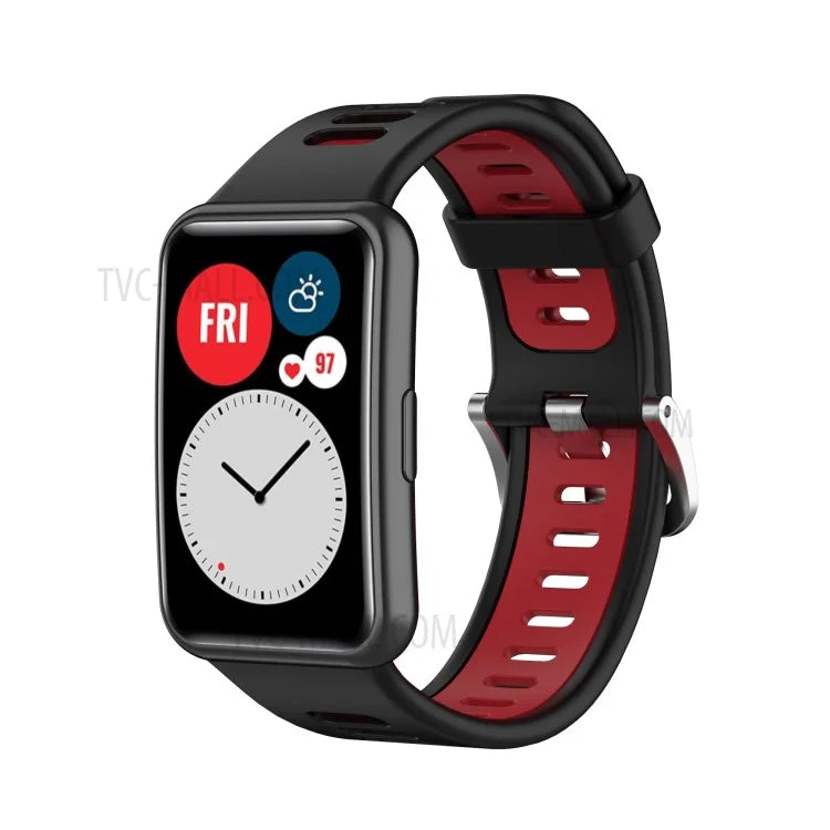 Soft Silicone Dual Color Watch Strap for Huawei Watch Fit
