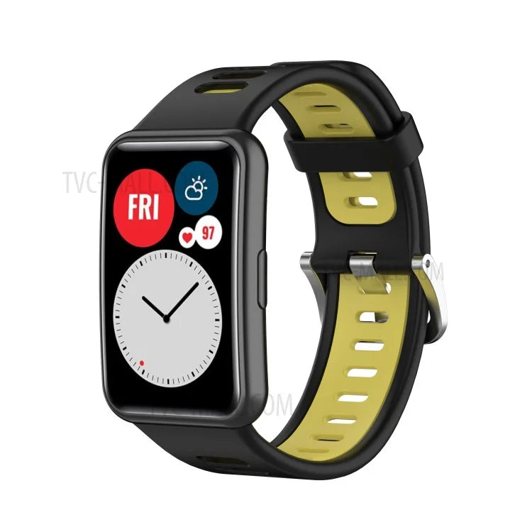 Soft Silicone Dual Color Watch Strap for Huawei Watch Fit