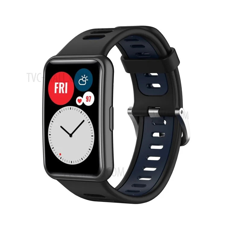 Soft Silicone Dual Color Watch Strap for Huawei Watch Fit