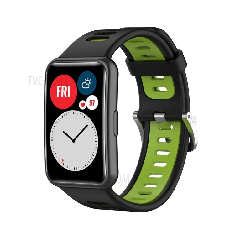 Soft Silicone Dual Color Watch Strap for Huawei Watch Fit