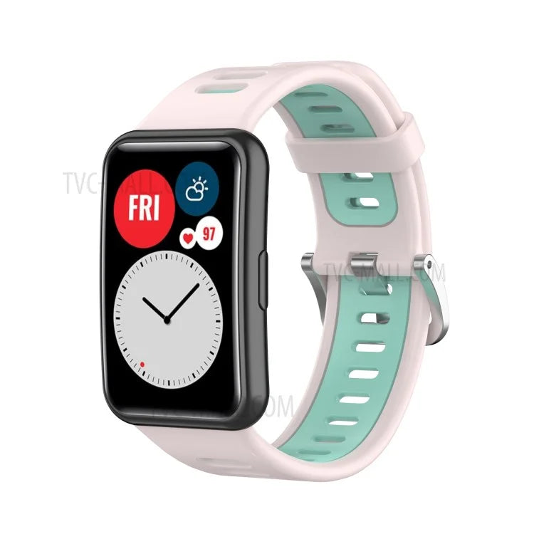 Soft Silicone Dual Color Watch Strap for Huawei Watch Fit