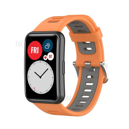 Soft Silicone Dual Color Watch Strap for Huawei Watch Fit