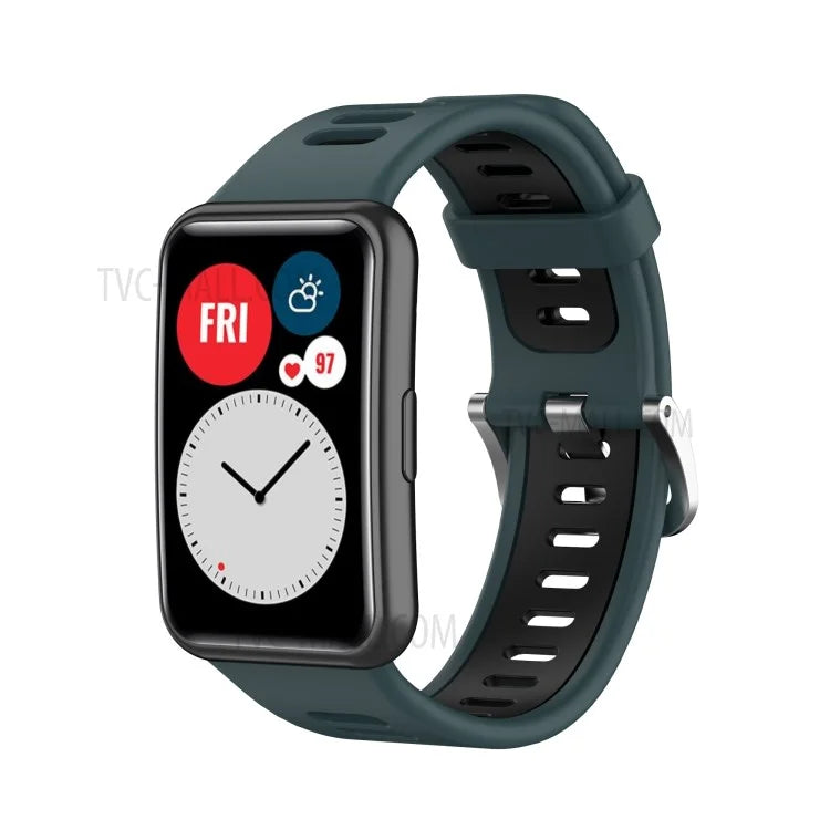 Soft Silicone Dual Color Watch Strap for Huawei Watch Fit