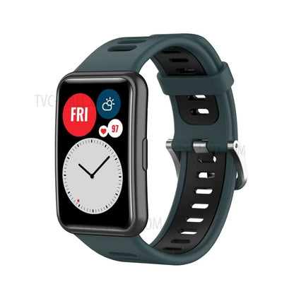 Soft Silicone Dual Color Watch Strap for Huawei Watch Fit