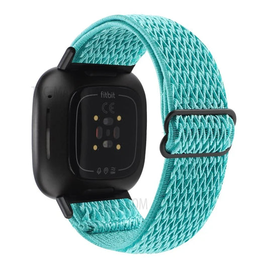 Adjustable Nylon Wave Pattern Smart Watchband Wrist Strap Belt for Fitbit Versa 3/Versa Sense