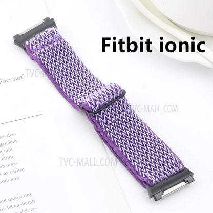 Wave Pattern Nylon Elastic Replacement Wristband Smart Watch Strap Belt for Fitbit Ionic