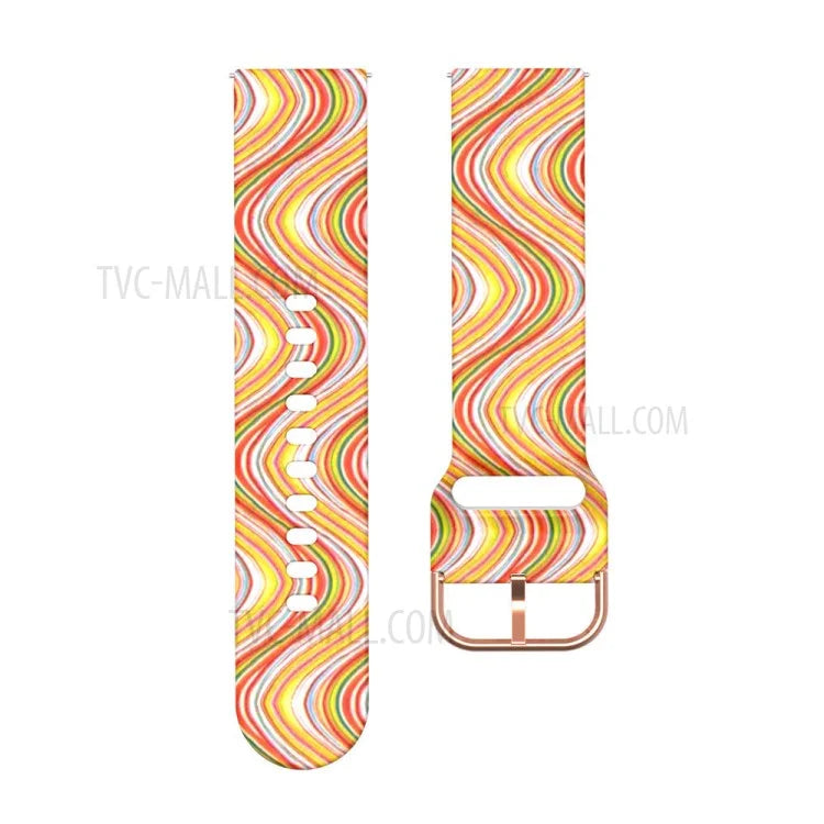 Universal 22mm Patterned Silicone Watch Band Strap for Huawei Watch 3 / 3 Pro / Samsung Amazfit Watch Etc
