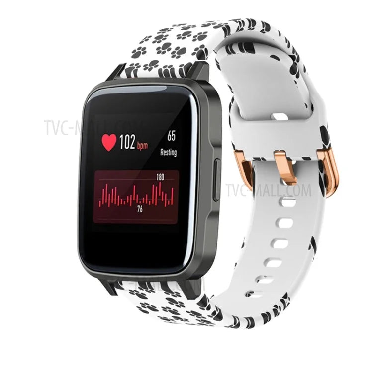 Pattern Printing Soft Silicone Smart Watch Band Strap Replacement 19mm for Haylou LS01