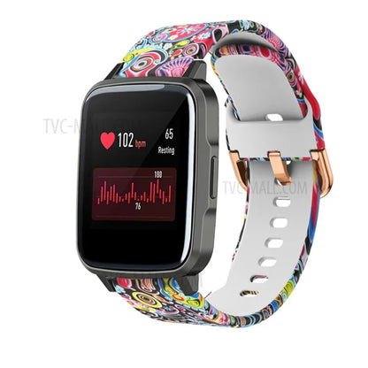 Pattern Printing Soft Silicone Smart Watch Band Strap Replacement 19mm for Haylou LS01