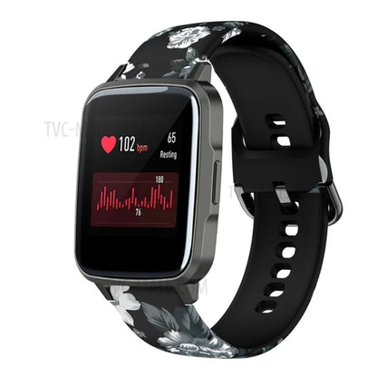 Pattern Printing Soft Silicone Smart Watch Band Strap Replacement 19mm for Haylou LS01
