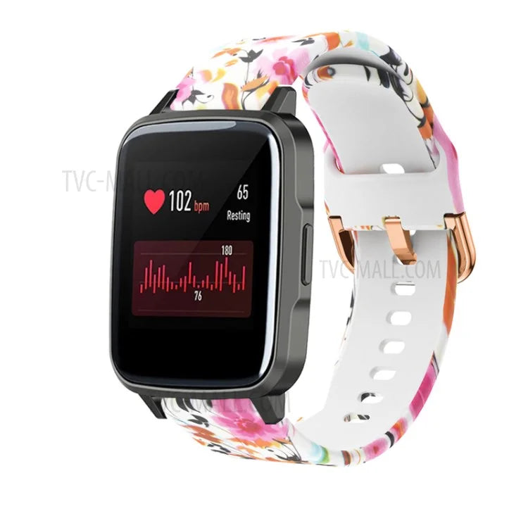 Pattern Printing Soft Silicone Smart Watch Band Strap Replacement 19mm for Haylou LS01