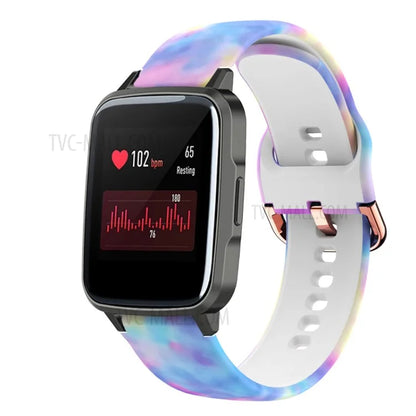 Pattern Printing Soft Silicone Smart Watch Band Strap Replacement 19mm for Haylou LS01