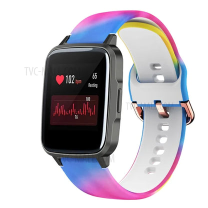Pattern Printing Soft Silicone Smart Watch Band Strap Replacement 19mm for Haylou LS01