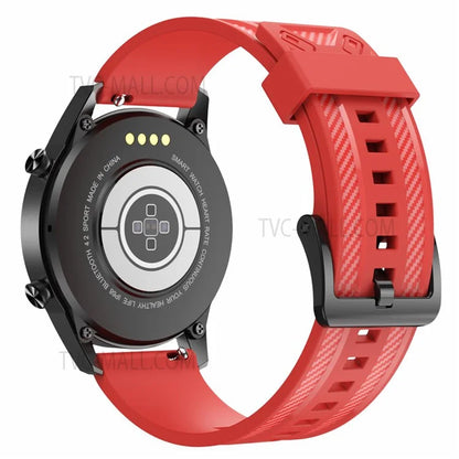 20mm Breathable Sport Silicone Watch Bands Carbon Fiber Textured Replacement Straps for Amazfit GTS3 / GTR 42mm / Samsung Galaxy Watch 42mm 46mm / Watch4 Classic 42mm 46mm