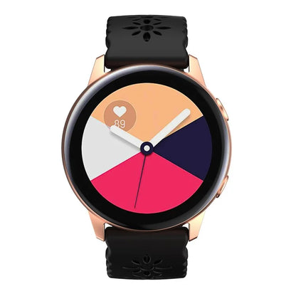 For Samsung Galaxy Watch3 45mm/Huawei Watch GT 3 Pro 46mm/Garmin Venu 2 Soft Silicone Sport Strap 22mm Hollowed-out Plum Blossom Replacement Wristband