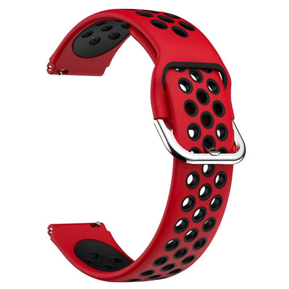 For Haylou Solar LS01 / ID205 / Willful SW021 Silicone Watch Band 19mm Adjustable Dual Color Replacement Strap