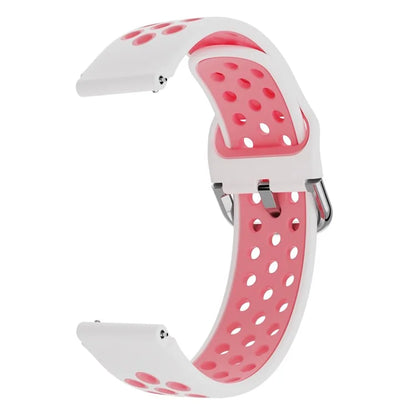 For Haylou Solar LS01 / ID205 / Willful SW021 Silicone Watch Band 19mm Adjustable Dual Color Replacement Strap