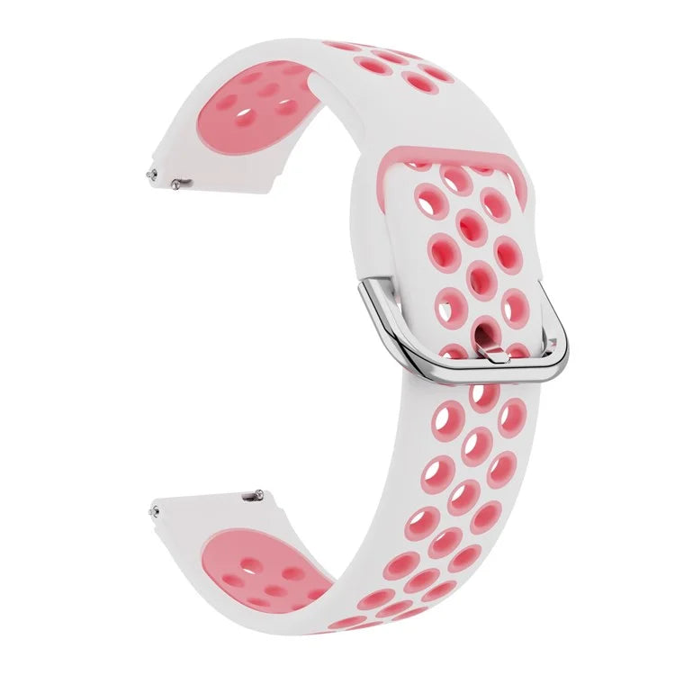 For Haylou Solar LS01 / ID205 / Willful SW021 Silicone Watch Band 19mm Adjustable Dual Color Replacement Strap