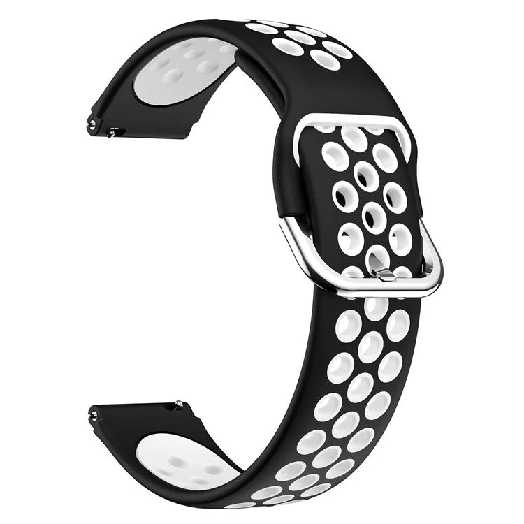 For Haylou Solar LS01 / ID205 / Willful SW021 Silicone Watch Band 19mm Adjustable Dual Color Replacement Strap