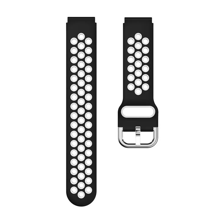 For Haylou Solar LS01 / ID205 / Willful SW021 Silicone Watch Band 19mm Adjustable Dual Color Replacement Strap