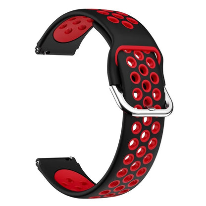 For Haylou Solar LS01 / ID205 / Willful SW021 Silicone Watch Band 19mm Adjustable Dual Color Replacement Strap