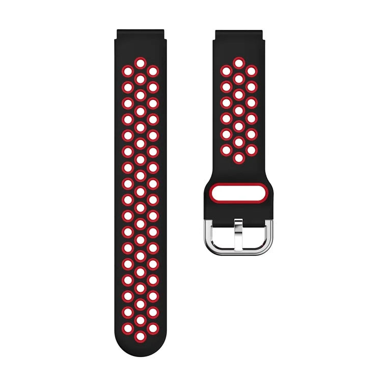 For Haylou Solar LS01 / ID205 / Willful SW021 Silicone Watch Band 19mm Adjustable Dual Color Replacement Strap